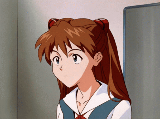 Asuka Evangelion Disappointed Look GIF