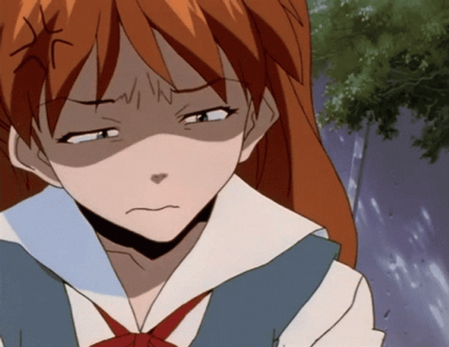 Asuka Evangelion Disgusted Look GIF