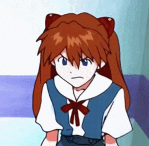 Asuka Evangelion Shouting GIF