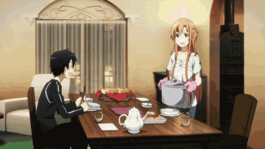 Asuna Cooked For Kirito GIF