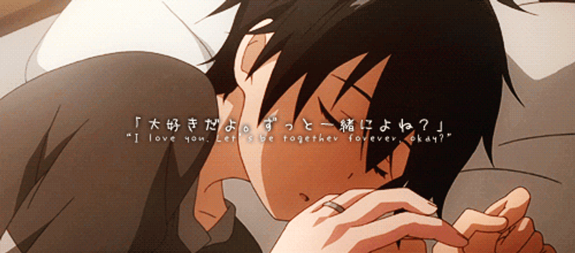Asuna Hugging Sleeping Kirito GIF