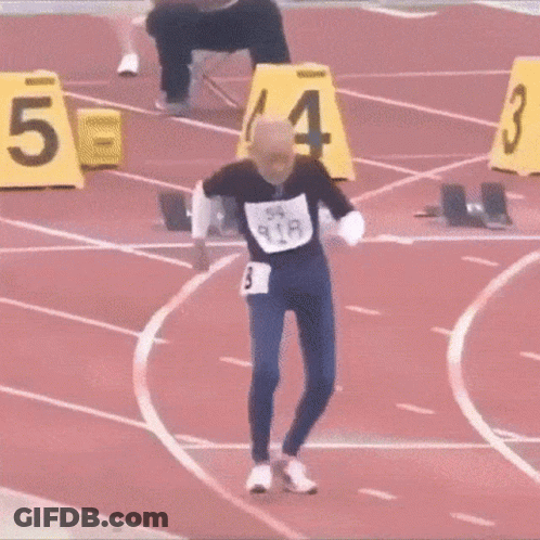 Athletes Getting Ready To Run On Track GIF