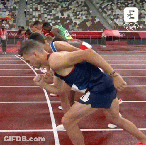 Athletes Ready To Run On Track Number 18 GIF
