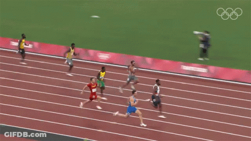 Athletes Running On Tokyo 2020 Track GIF