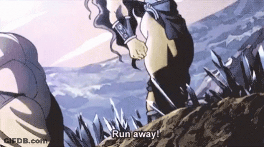 Athletic Anime Running Away Joseph Joestar GIF
