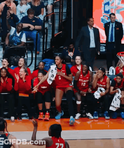 Atlanta Basketball Players On Bench GIF