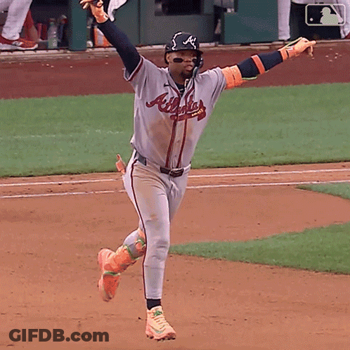 Atlanta Braves Baseball Player Running On Field GIF