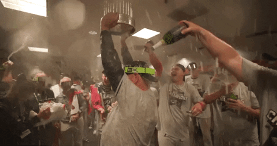 Atlanta Braves Champions Trophy Champagne GIF
