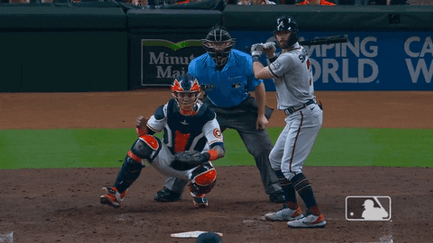 Atlanta Braves Dansby Swanson Baseball Hit GIF