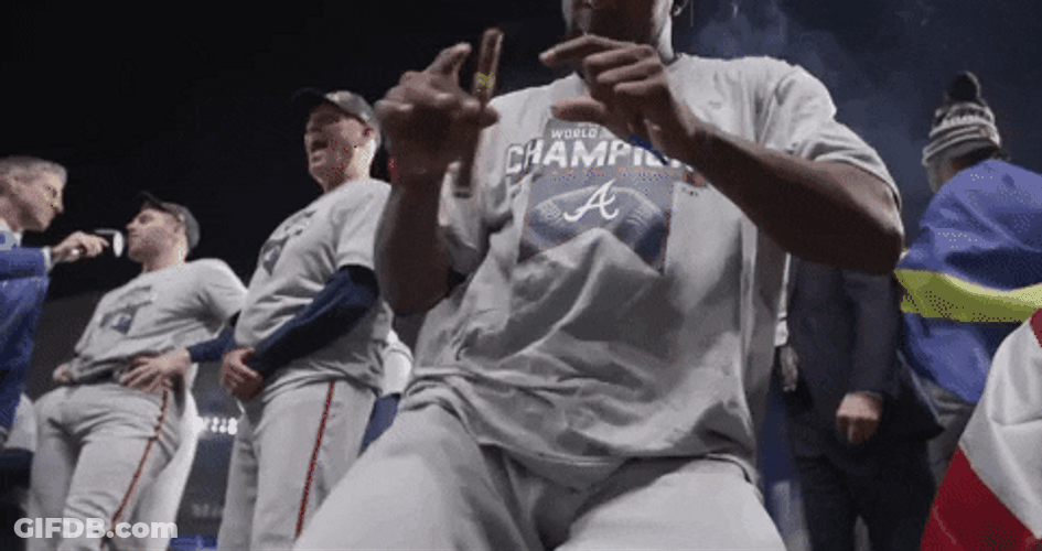 Atlanta Braves Guillermo Heredia Champion Shirt GIF