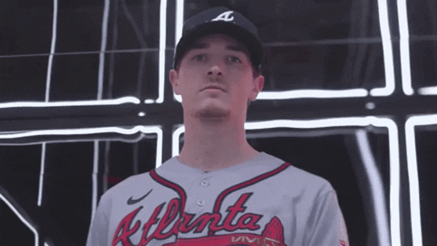 Atlanta Braves Max Fried Baseball Toss GIF