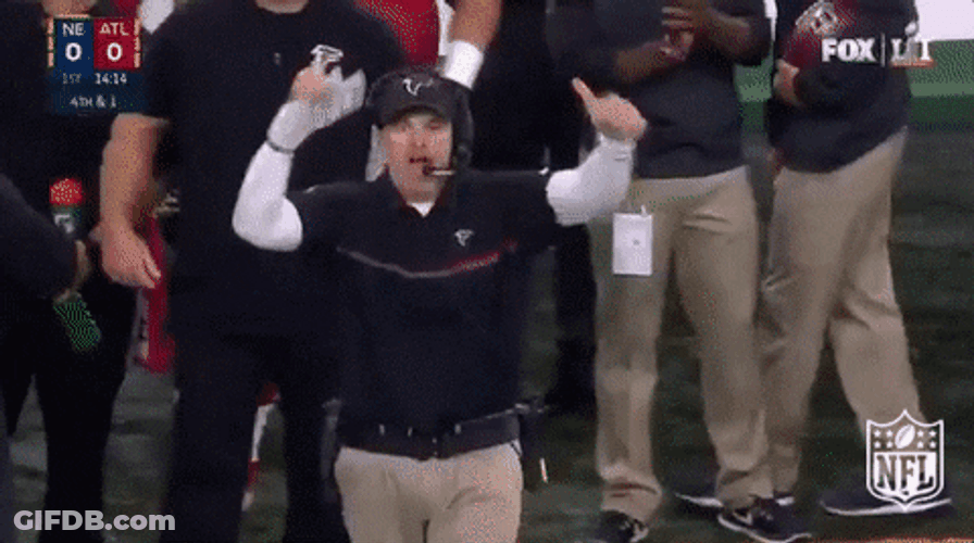 Atlanta Falcons Coach Cheering Team Up GIF