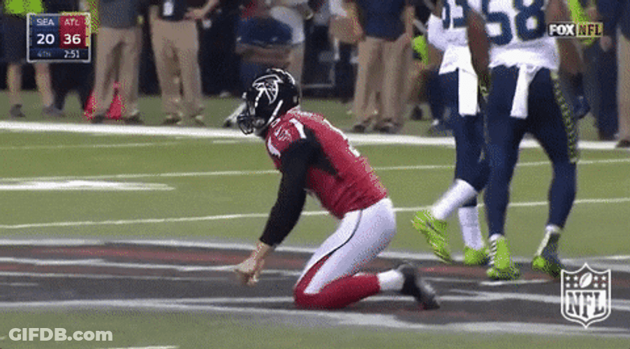 Atlanta Falcons Drake London Kneels On Field GIF