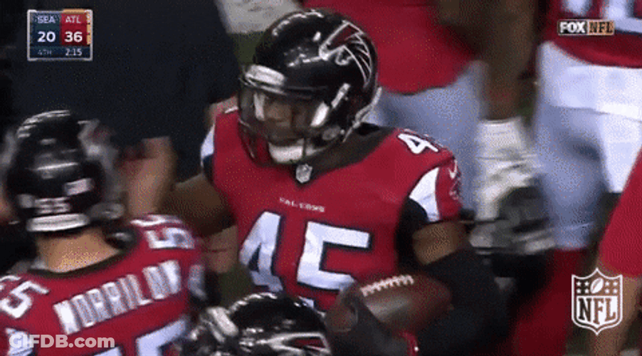 Atlanta Flacons Hugging Teammates GIF