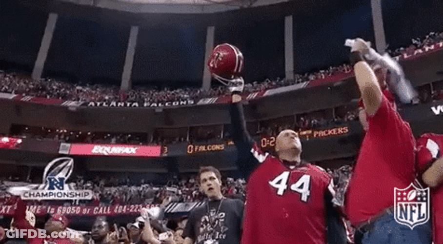Atlanta Flacons Man Holding Helmet Up GIF