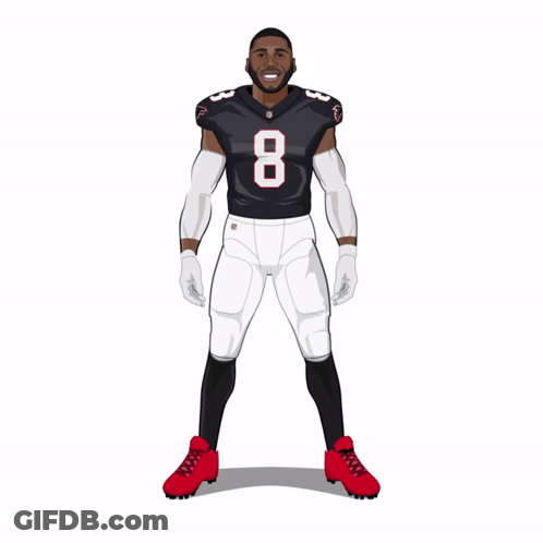 Atlanta Football Player Holding Football GIF