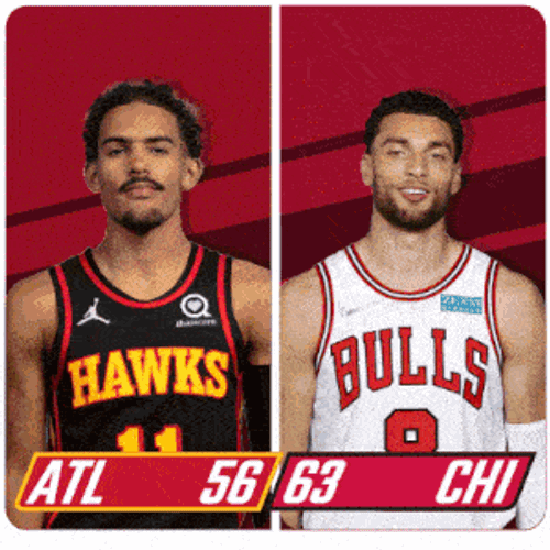 Atlanta Hawks (56) Vs. Chicago Bulls (63) Half-Time Break GIF