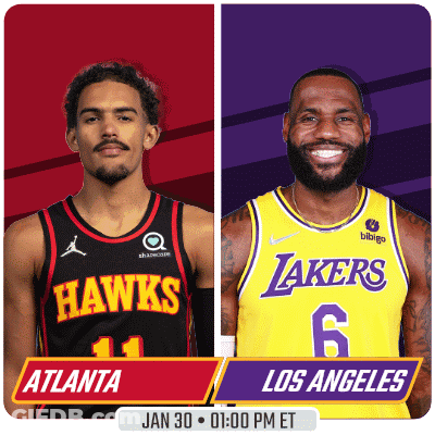 Atlanta Hawks And Los Angeles Lakers Playing GIF