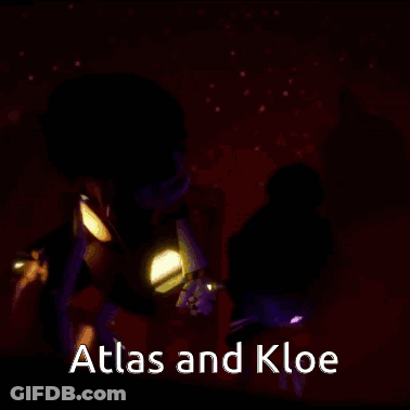 Atlas And Kloe With Purple Background GIF