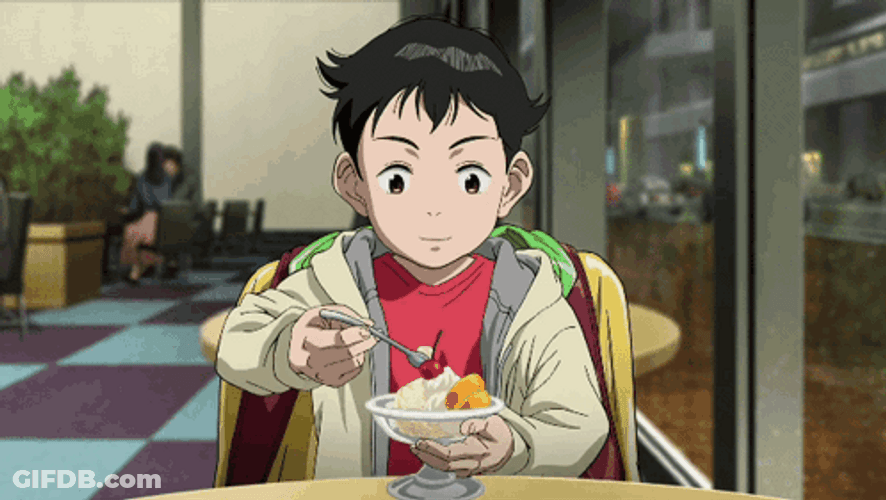 Atom Eating Ice Cream GIF