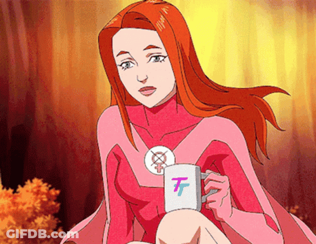 Atom Eve Drinks Coffee GIF