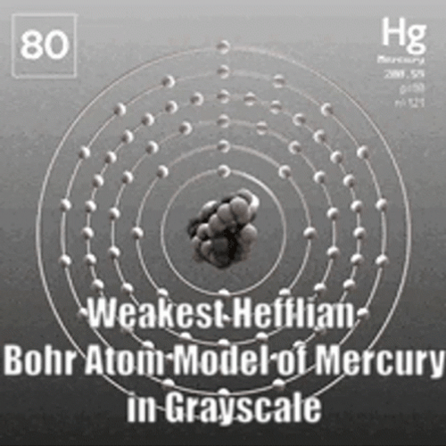 Atom Model Of Mercury In Grayscale GIF