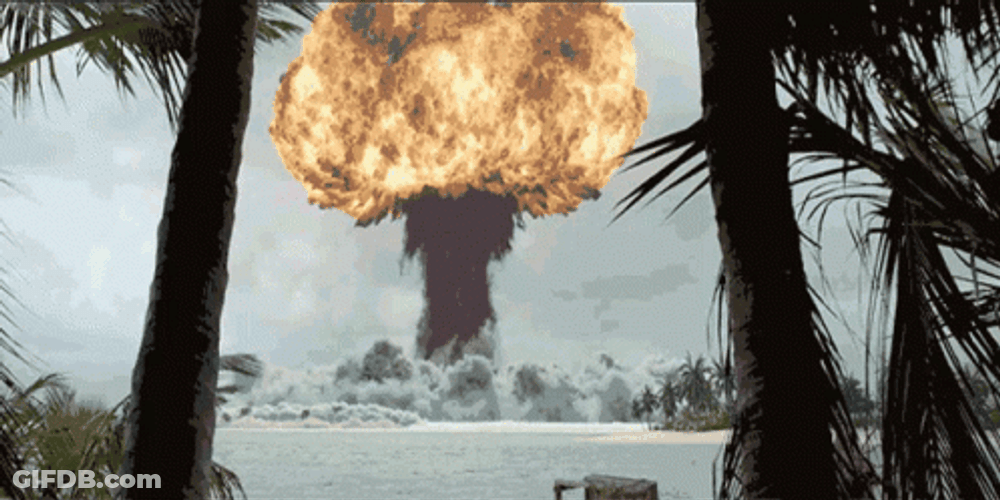 Atomic Bomb Explosion From Afar GIF