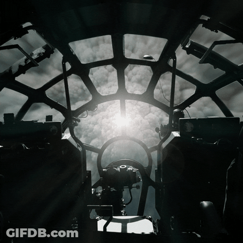 Atomic Bomb Flying Onboard GIF