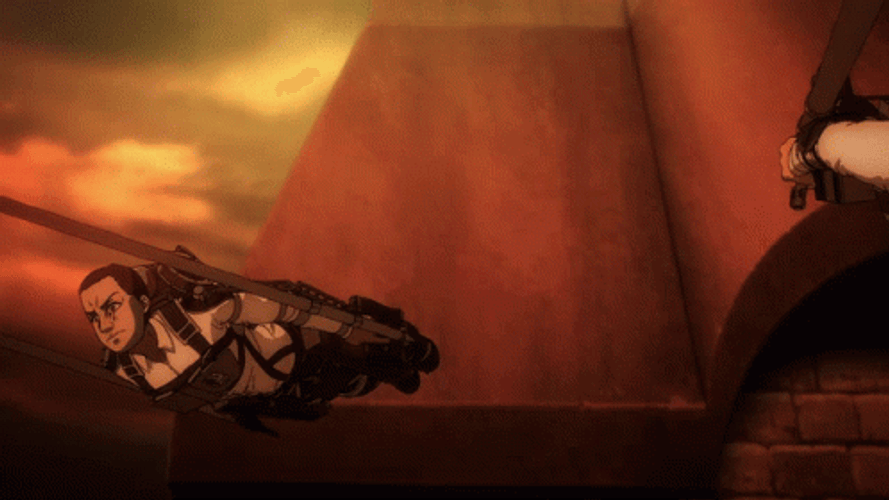 Attack On Titan Group Flight GIF