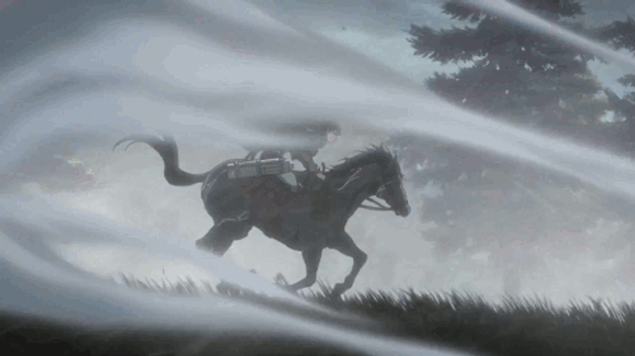 Attack On Titan Levi Riding Horse GIF