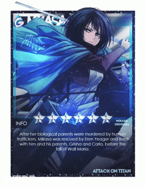 Attack On Titan Mikasa Card Animation GIF