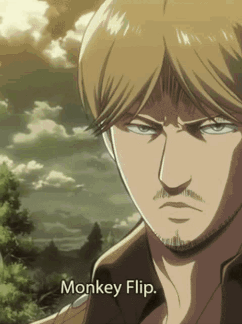 Attack On Titan Monkey Flip GIF