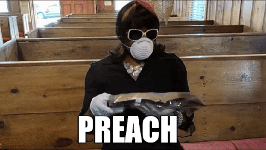 Attending Church Preach In Face Mask GIF