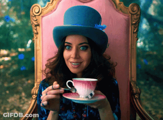 Aubrey Plaza Clinging The Tea GIF