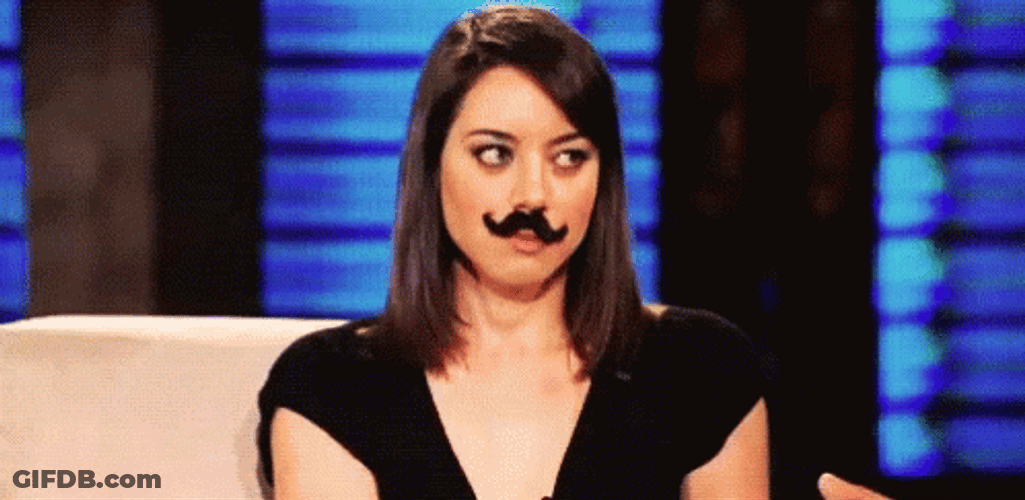 Aubrey Plaza Mustache App High Five GIF
