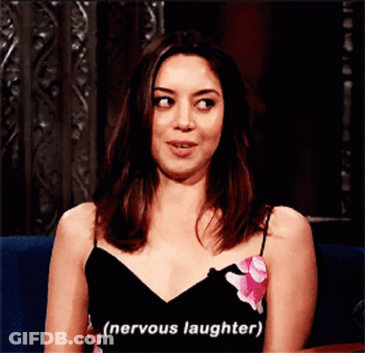 Aubrey Plaza Nervous Laugh GIF