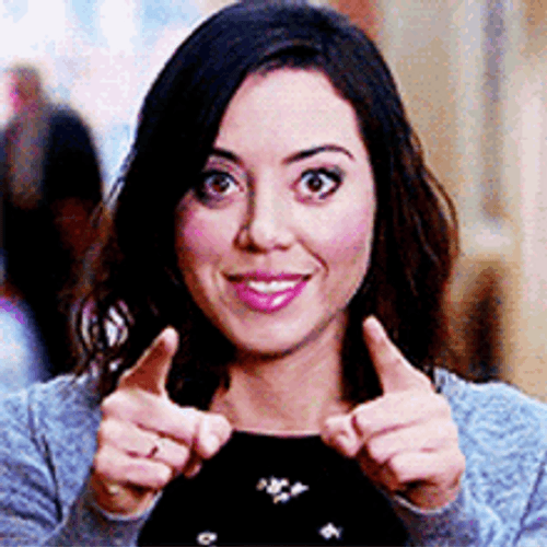 Aubrey Plaza Pointing Happily GIF