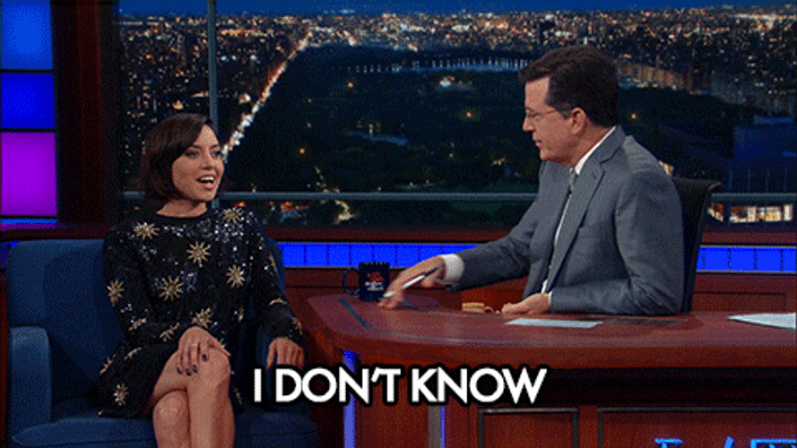 Aubrey Plaza Saying I Don't Know GIF