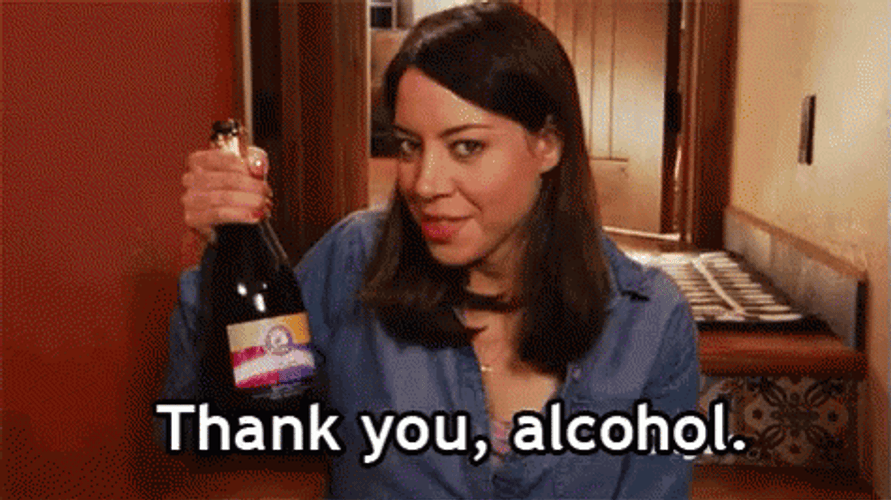Aubrey Plaza Thank You Alcohol GIF