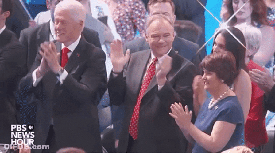 Audience Are Clapping To Bill Clinton GIF