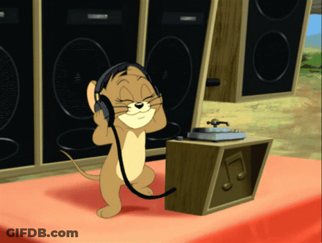 Audio Listening Jerry Mouse Dance GIF