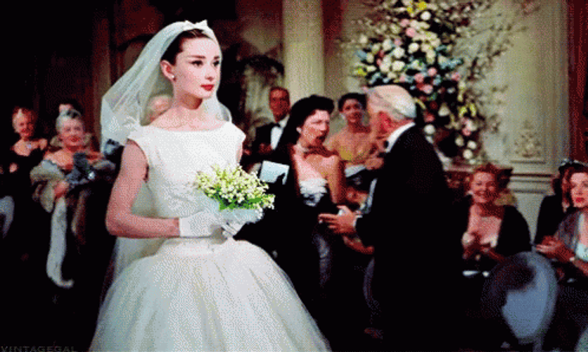 Audrey Hepburn As Bride GIF