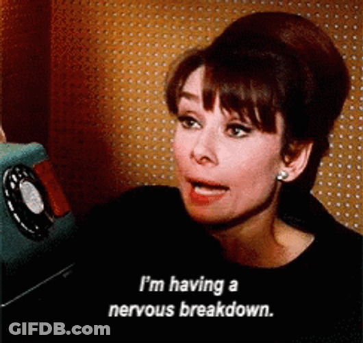 Audrey Hepburn Nervous Mental Breakdown GIF