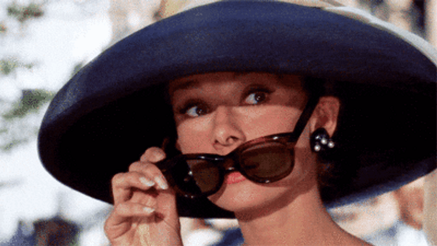 Audrey Hepburn Wearing Sunglasses GIF