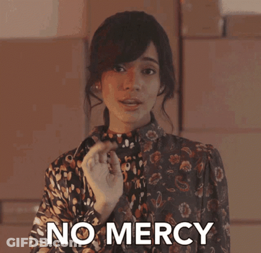 Audrey Tapiheru Shaking Head Sarcastic No Mercy GIF
