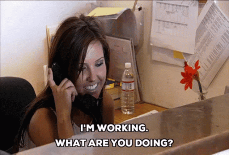 Audrina Patridge Talking In Phone Working Saturday GIF