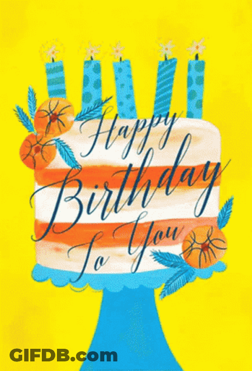 August Birthday Changing Colors GIF