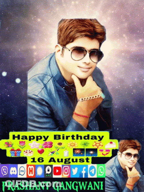 August Birthday Man With Glasses GIF