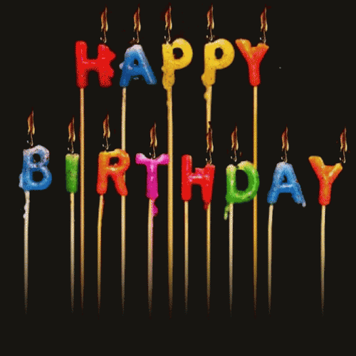 August Birthday Melted Candles GIF