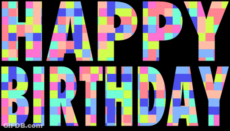 August Birthday Pixelated Style GIF